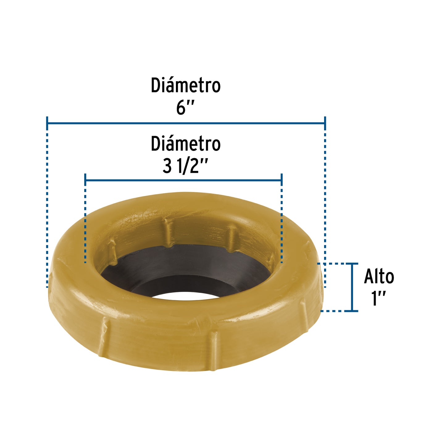 Cuello de cera con guía para WC, robusto, 250 g, FOSET 46235