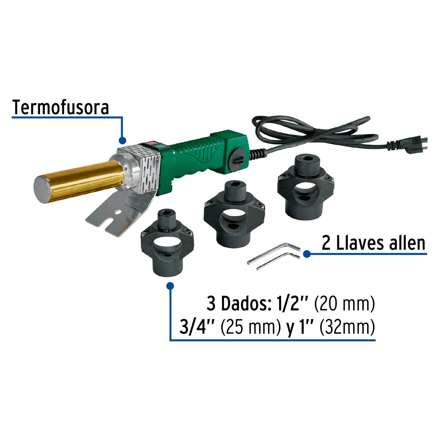 Termofusora de 800 W para PPR, FOSET BASIC 48005