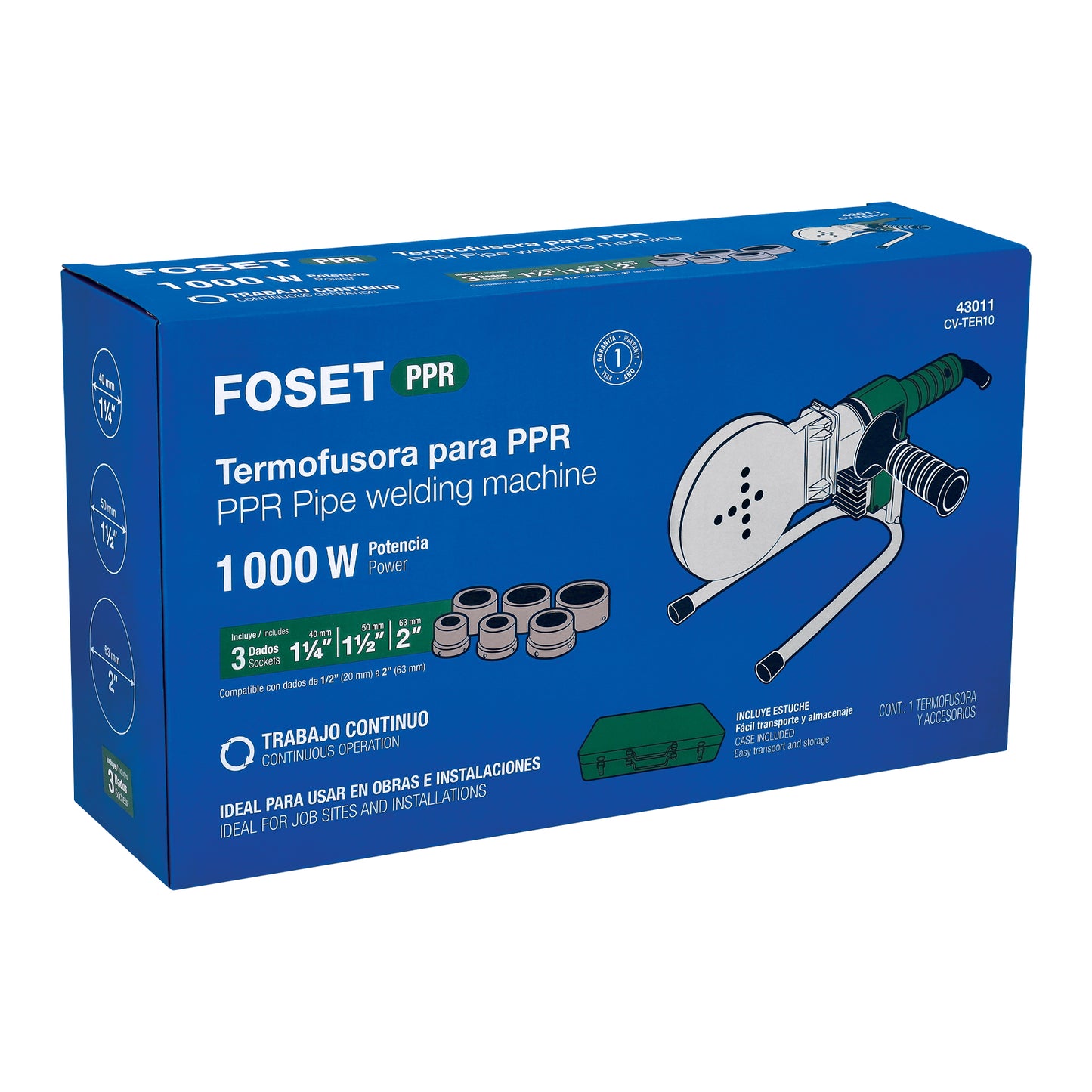 Termofusora de 1000 W para PPR, FOSET 43011