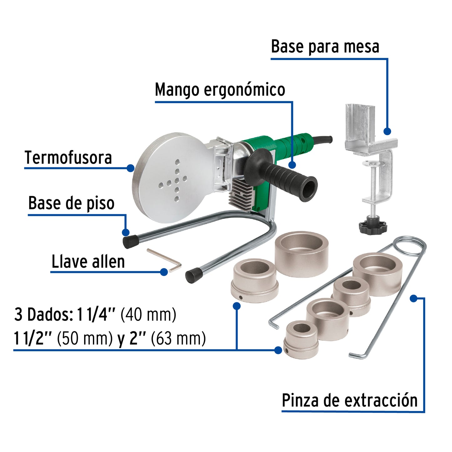 Termofusora de 1000 W para PPR, FOSET 43011
