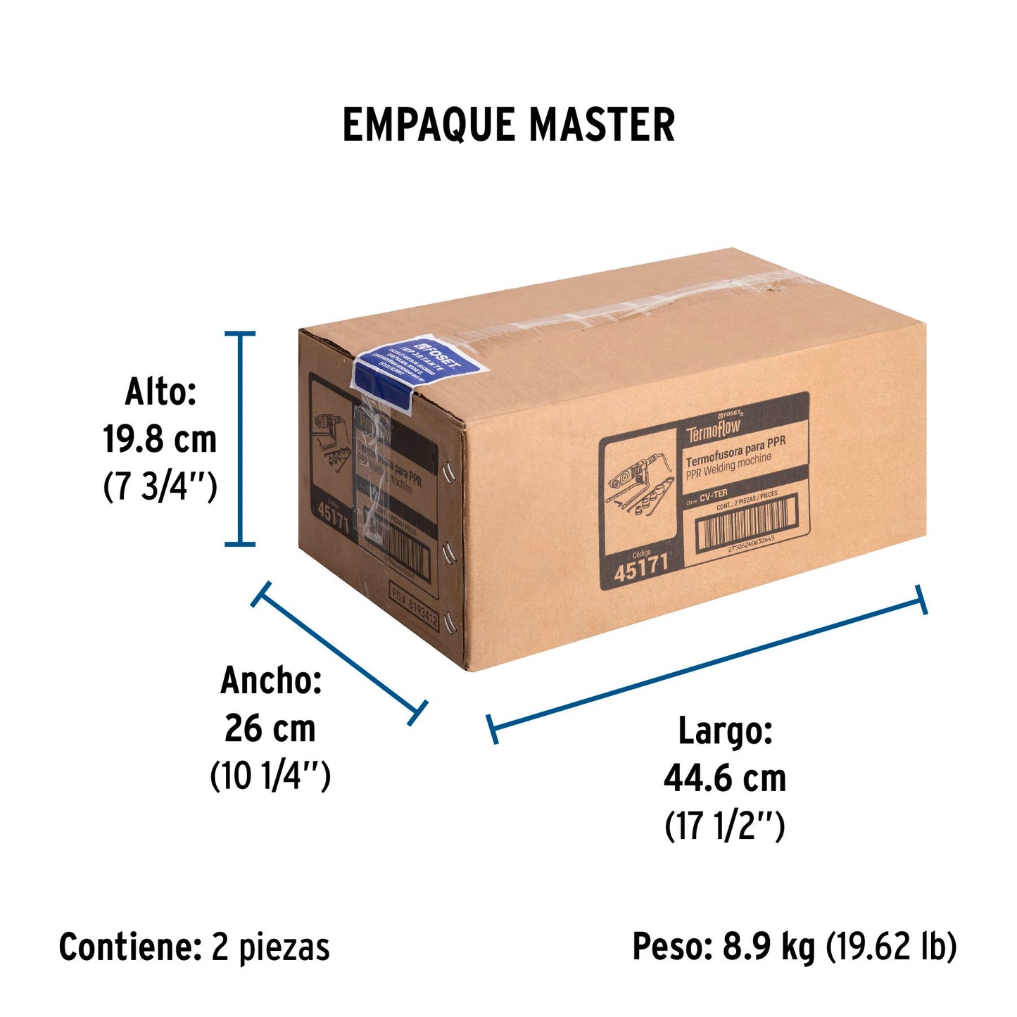 Termofusora de 600 W para PPR, FOSET 45171