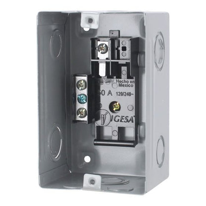 Centro de carga de 1 unidad 50 Amp de sobreponer CC01S IGESA