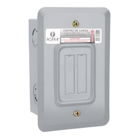 Centro de carga de 2 unidades 50 Amp empotrable CC02E IGESA