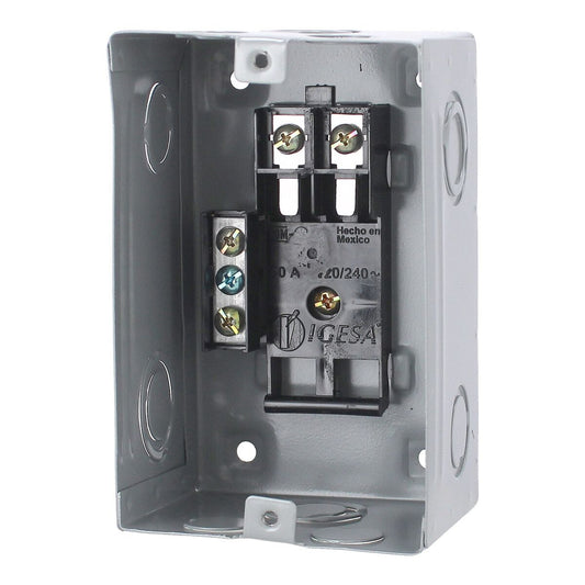 Centro de carga de 2 unidades 50 Amp empotrable CC02E IGESA