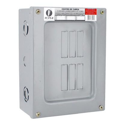 Centro de carga de 6 unidades 100 Amp de sobreponer CC06S IGESA
