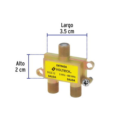 Divisor coaxial de 1 entrada y 2 salidas