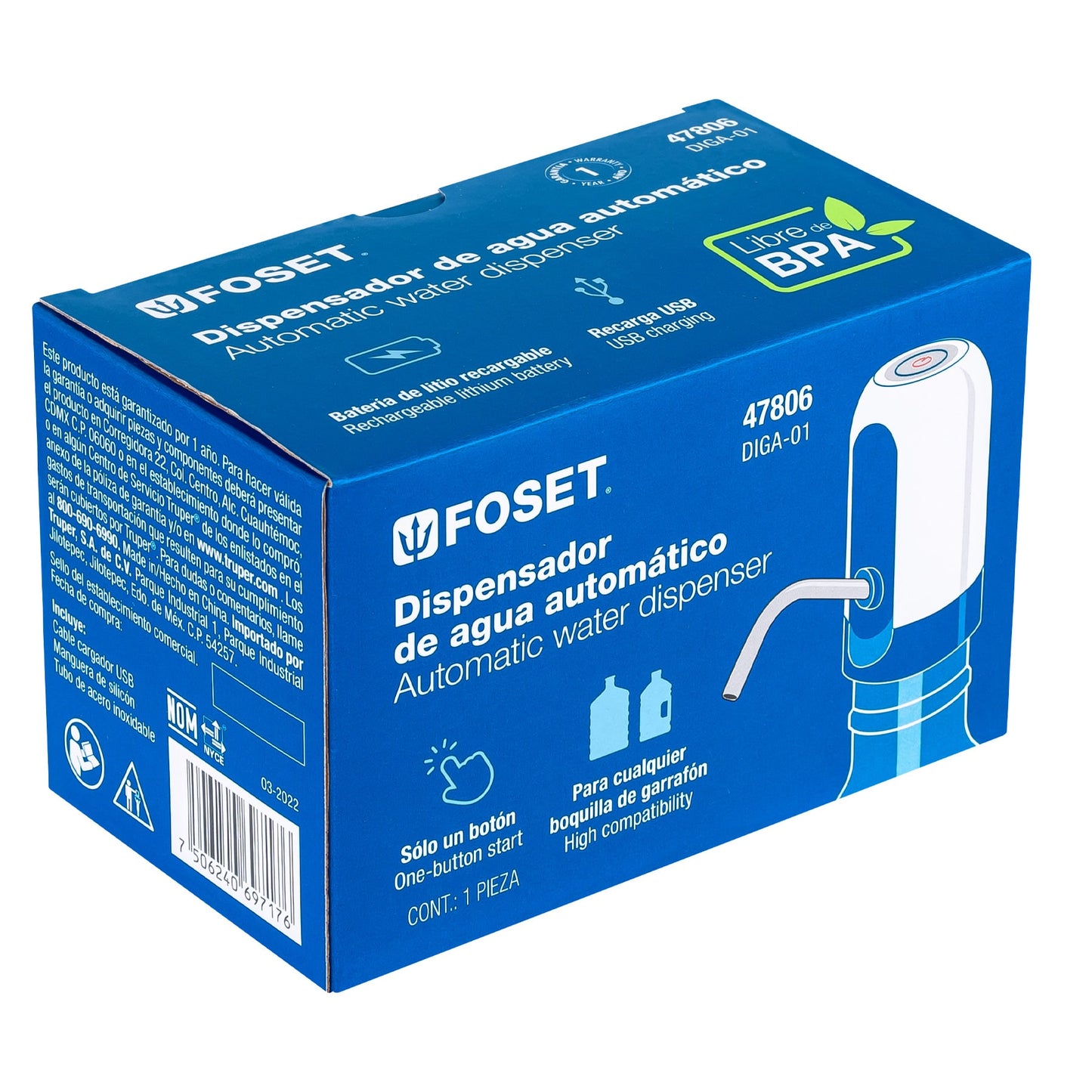 Dispensador eléctrico de agua para garrafón, Foset 47806