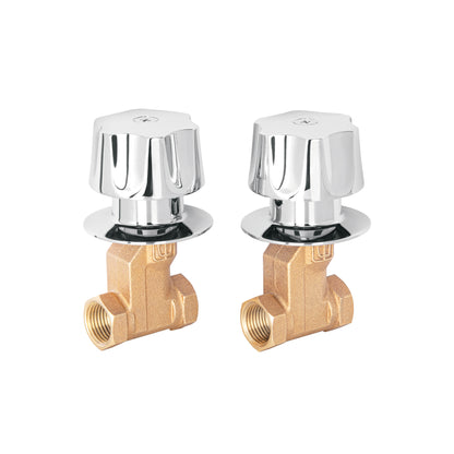 Juego llaves empotrar roscables, maneral metálico, Foset 49251