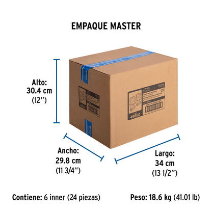 Juego llaves empotrar roscables, maneral metálico, Basic 49800