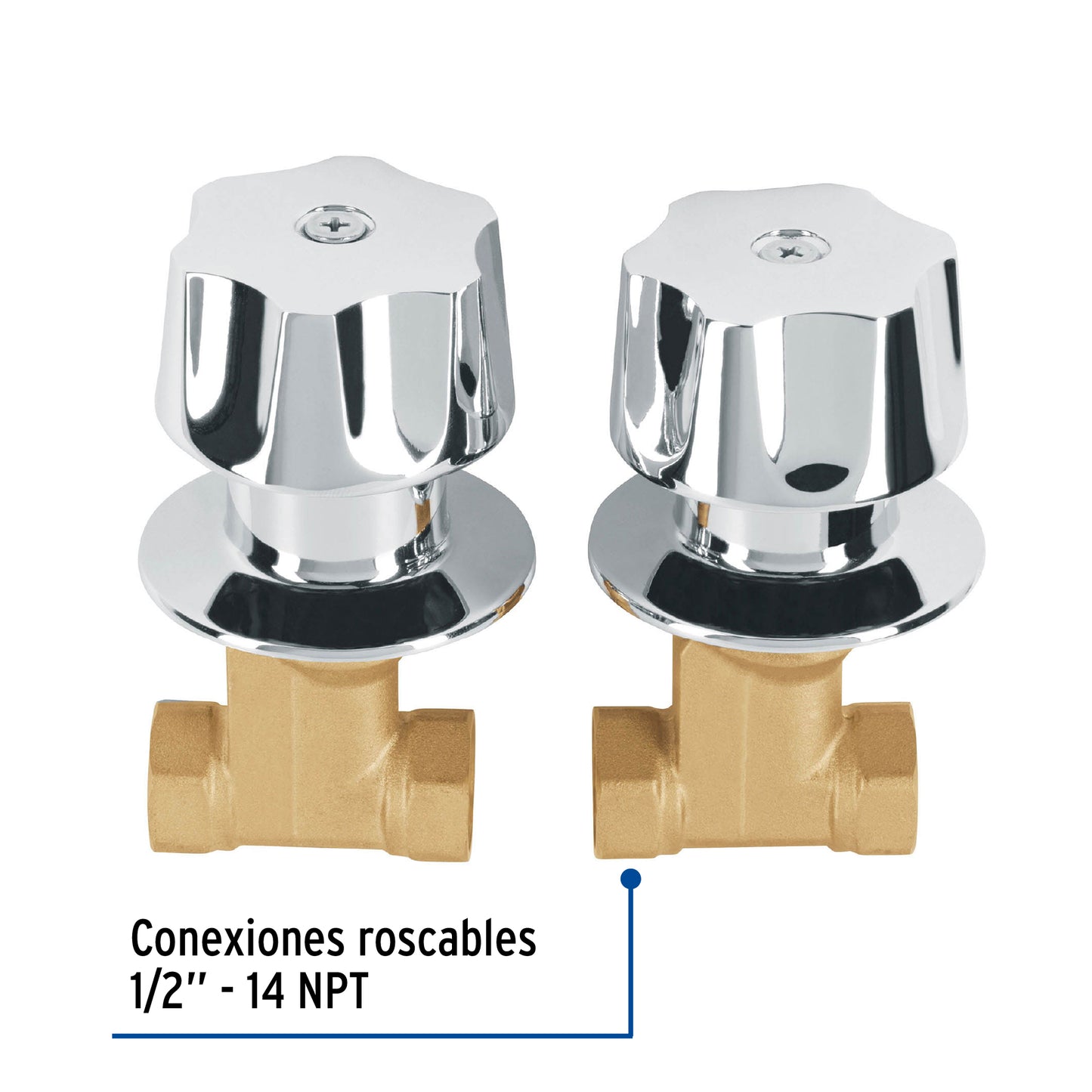 Juego llaves empotrar roscables, maneral metálico, Basic 49800