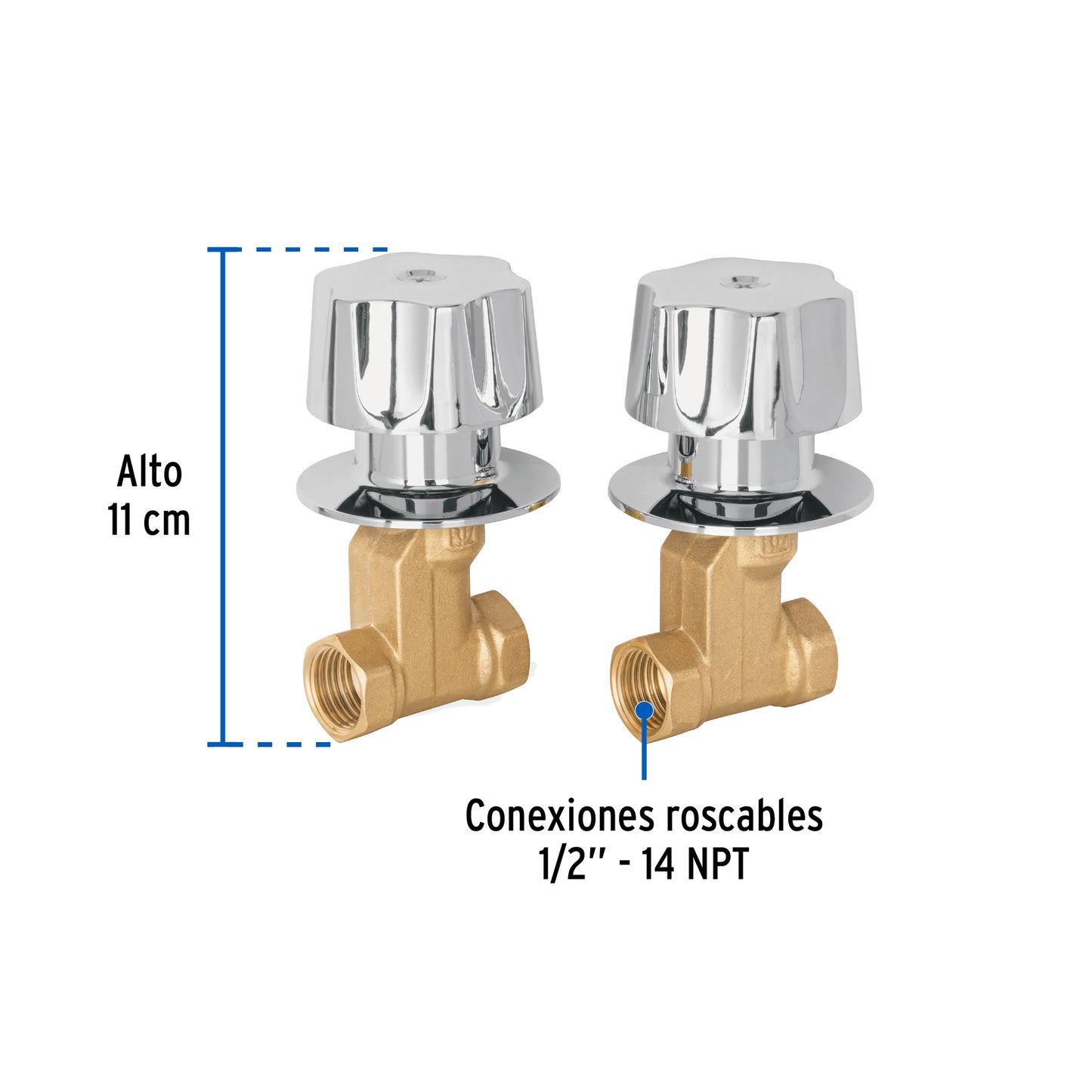 Juego llaves empotrar roscables, maneral metálico, Basic 49800