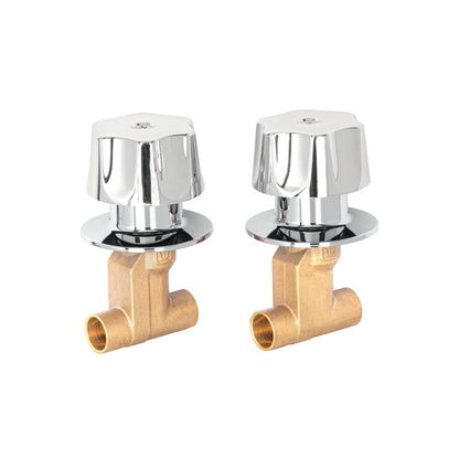 Juego llaves empotrar soldables, maneral metálico, Basic 49801