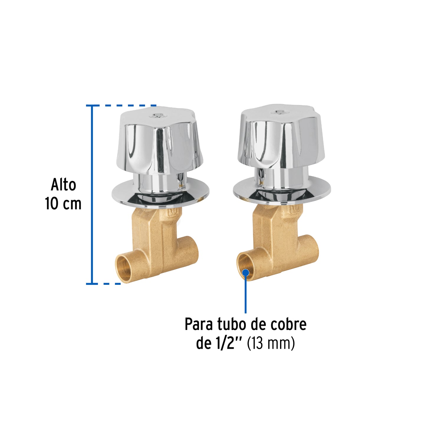 Juego llaves empotrar soldables, maneral metálico, Basic 49801