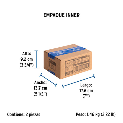 Juego llaves empotrar soldables, maneral metálico, Foset 49249