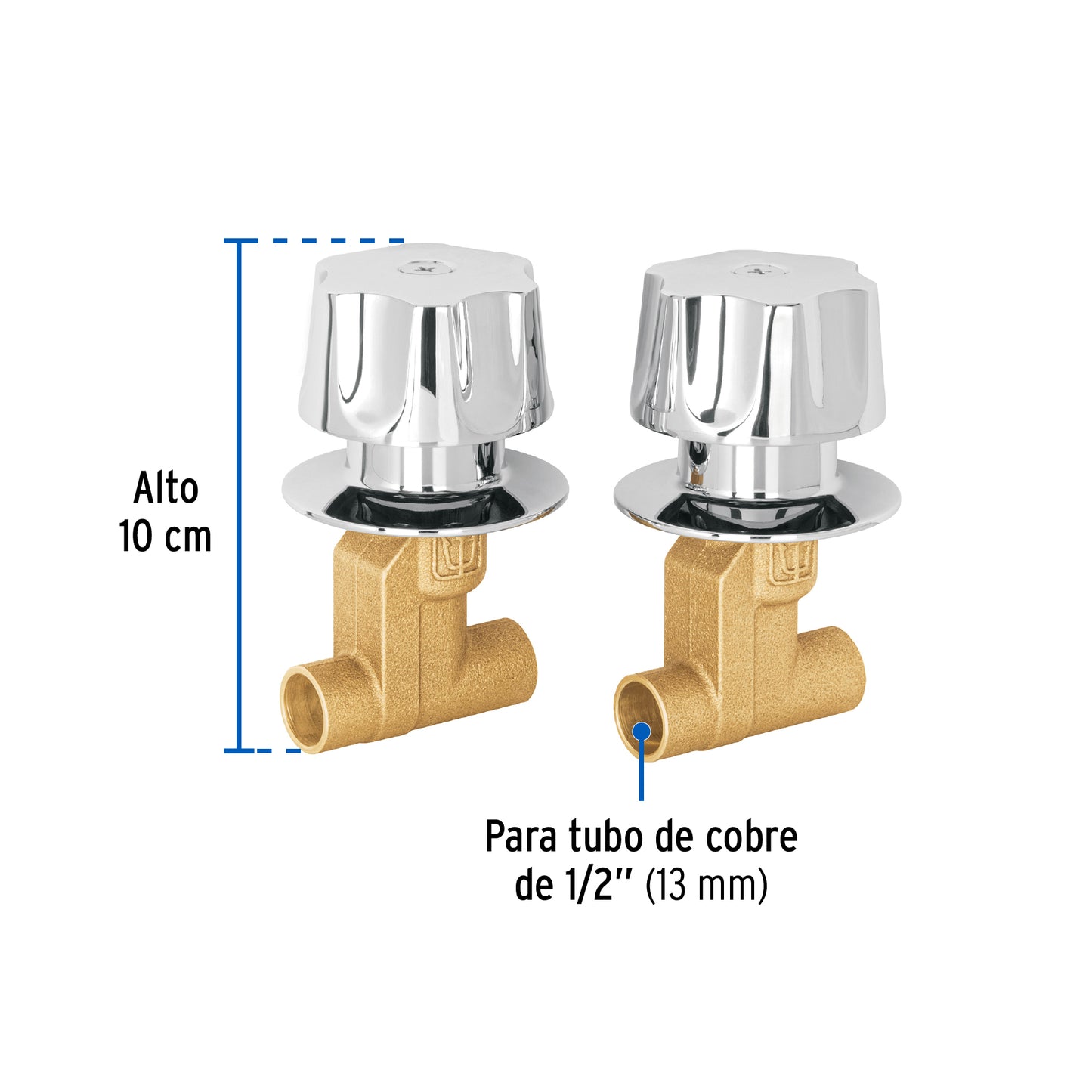 Juego llaves empotrar soldables, maneral metálico, Foset 49249