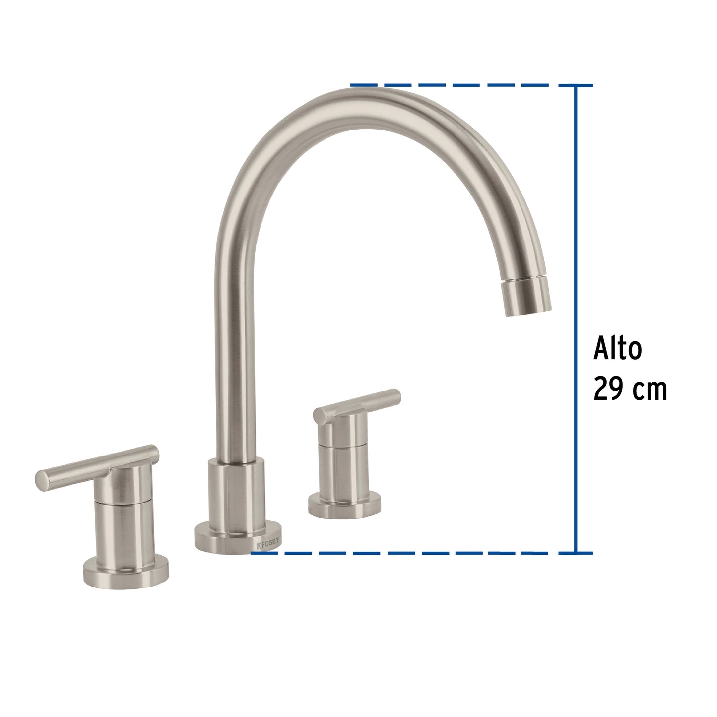 Mezcladora satín cuello alto para fregadero, Foset 49922