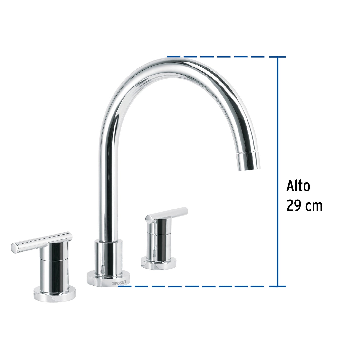 Mezcladora cromo cuello alto para fregadero, Foset 49916