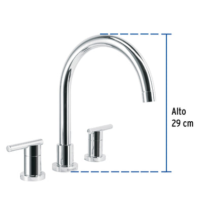 Mezcladora cromo cuello alto para fregadero, Foset 49916