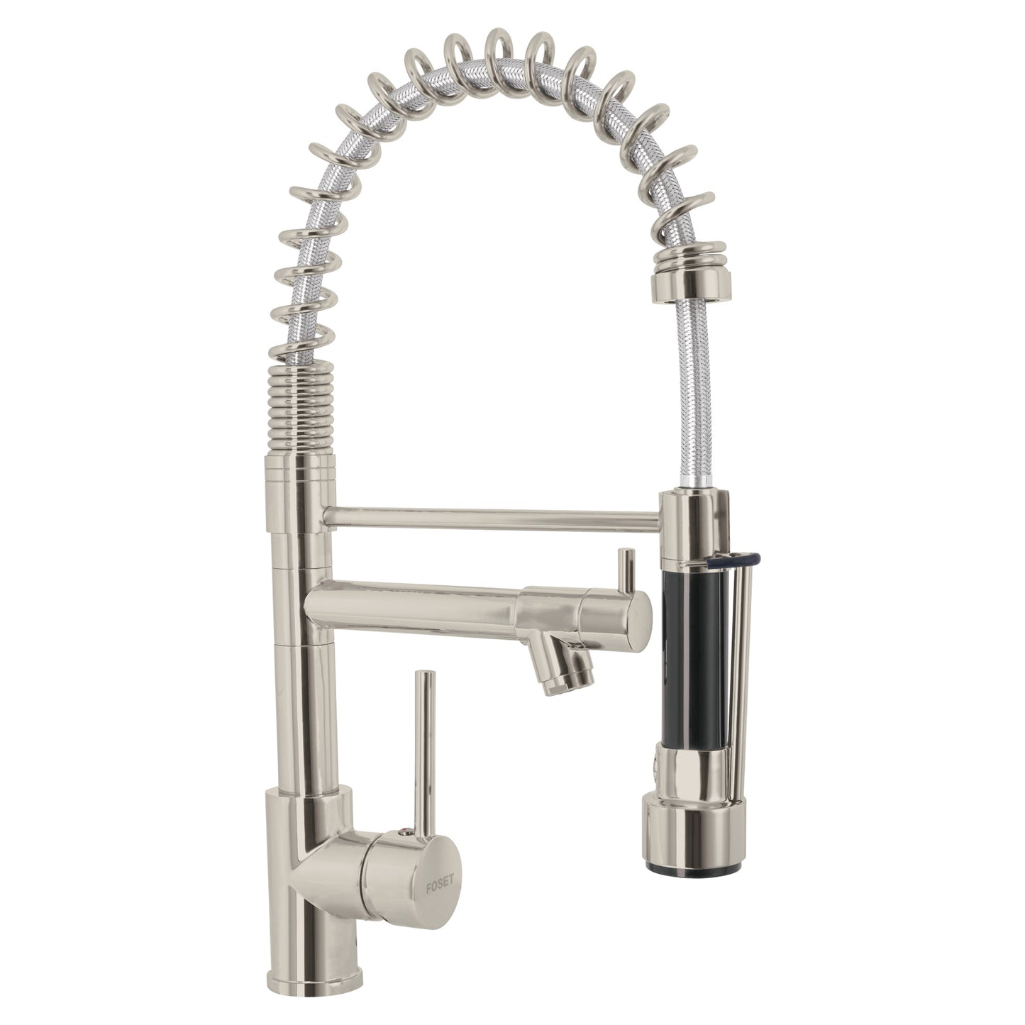 Monomando con doble salida para fregadero, Satín, Element 49107