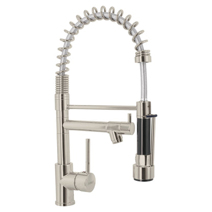 Monomando con doble salida para fregadero, Satín, Element 49107