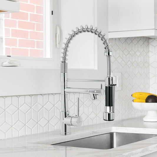 Monomando con doble salida para fregadero, Cromo, Element 49106