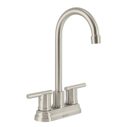 Mezcladora satín 4" para lavabo cuello tipo bar, Foset 49942