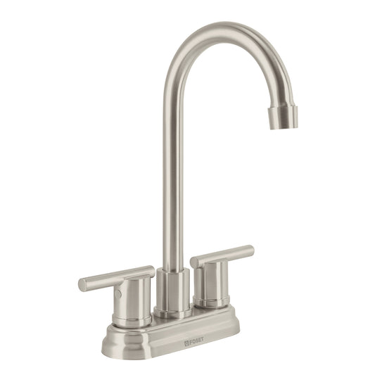 Mezcladora satín 4" para lavabo cuello tipo bar, Foset 49942