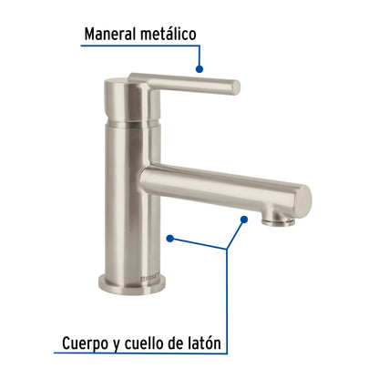 Monomando corto satín para lavabo, Foset 49940