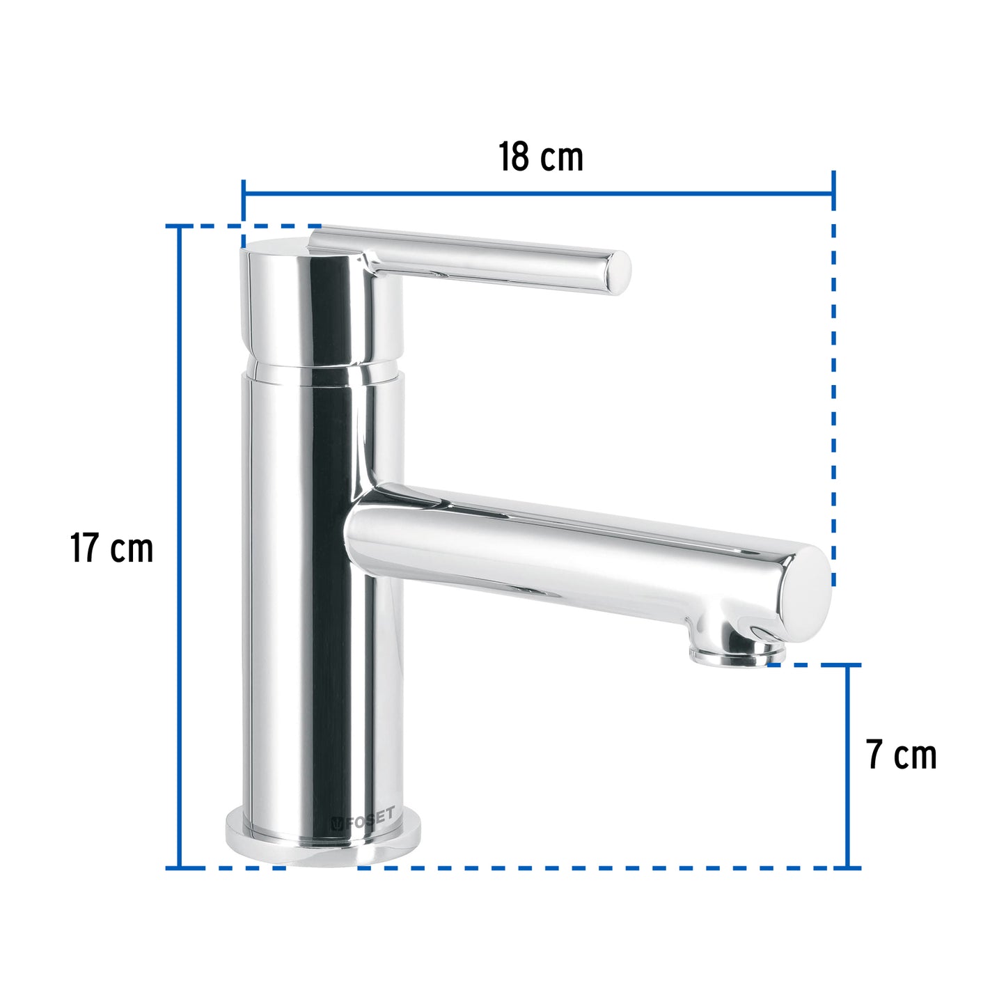 Monomando corto cromo para lavabo, Foset 49928