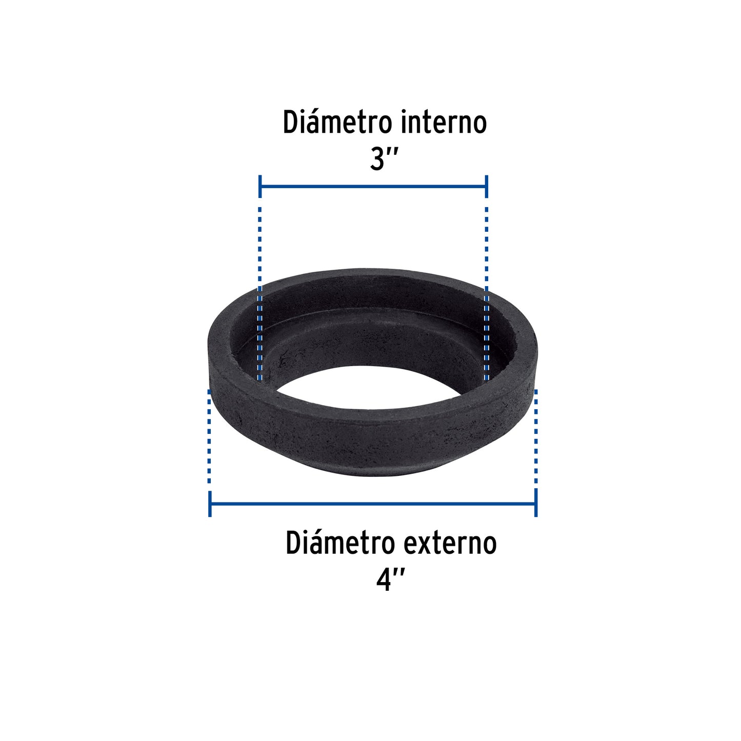 Empaque unión tanque-taza para WC, 3", FOSET 40088