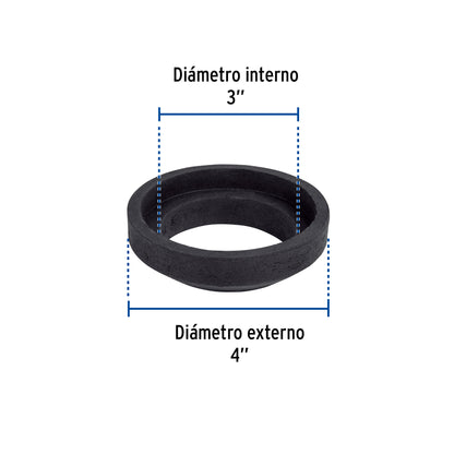 Empaque unión tanque-taza para WC, 3", FOSET 40088