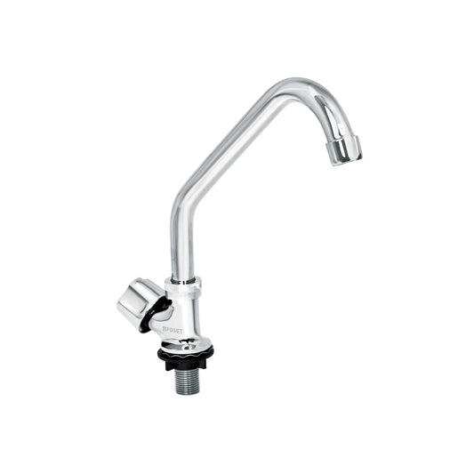 Llave individual fregadero, cuello corto, hexagonal, BASIC 49500