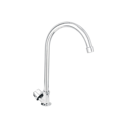 Llave individual fregadero, cuello curvo, hexagonal, BASIC 47691