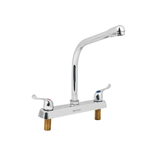 Mezcladora 8" fregadero cromo, cuello cobra, palanca, BASIC 49191