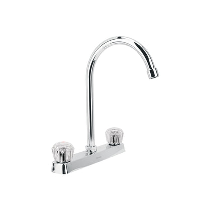 Mezcladora 8" fregadero cromo, cuello curvo, acrílico, BASIC 45617