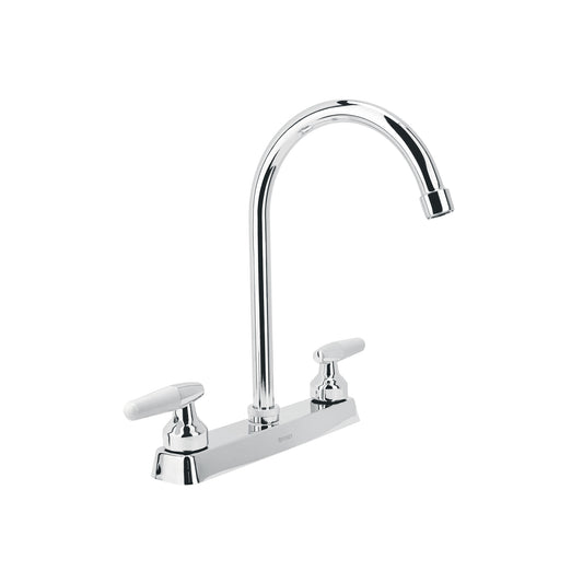 Mezcladora 8" fregadero cromo, cuello curvo, cono, BASIC 45619