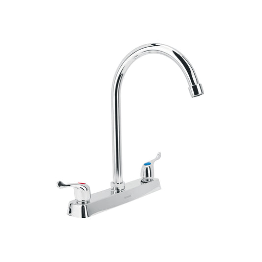 Mezcladora 8" fregadero cromo, cuello curvo, palanca, BASIC 45618