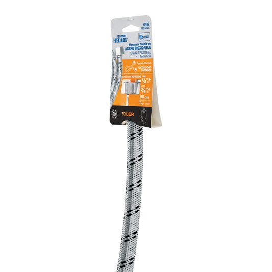 Manguera para boiler, acero inox, 1/2"x3/4", 60 cm, Foset 49132