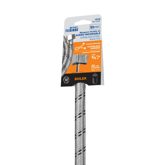 Manguera para boiler, acero inox, 3/4"x3/4", 100 cm, Foset 47427