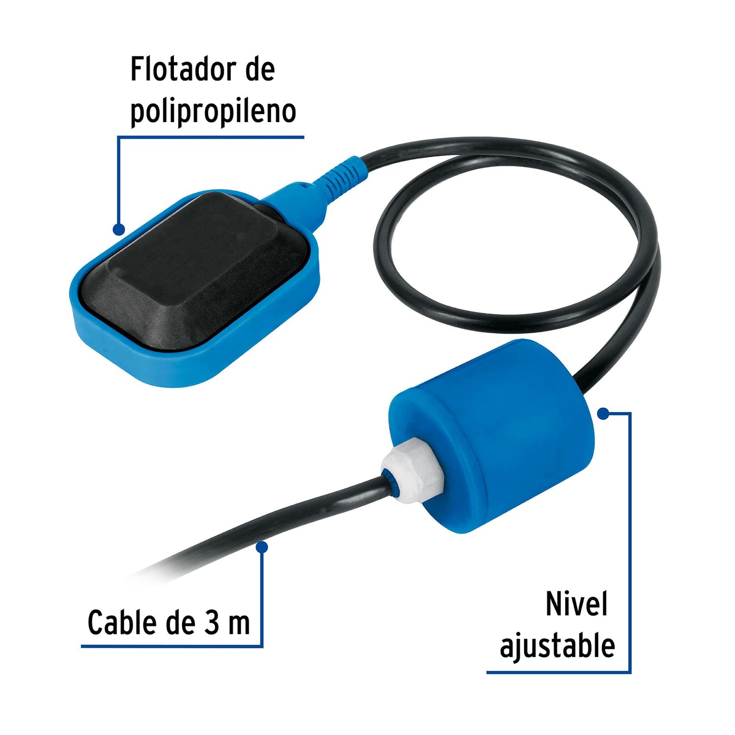 Flotador eléctrico con cable de 3 m, FOSET 49358