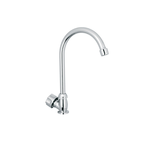 Llave individual fregadero, ABS,cuello curvo,hexagonal, BASIC 47380