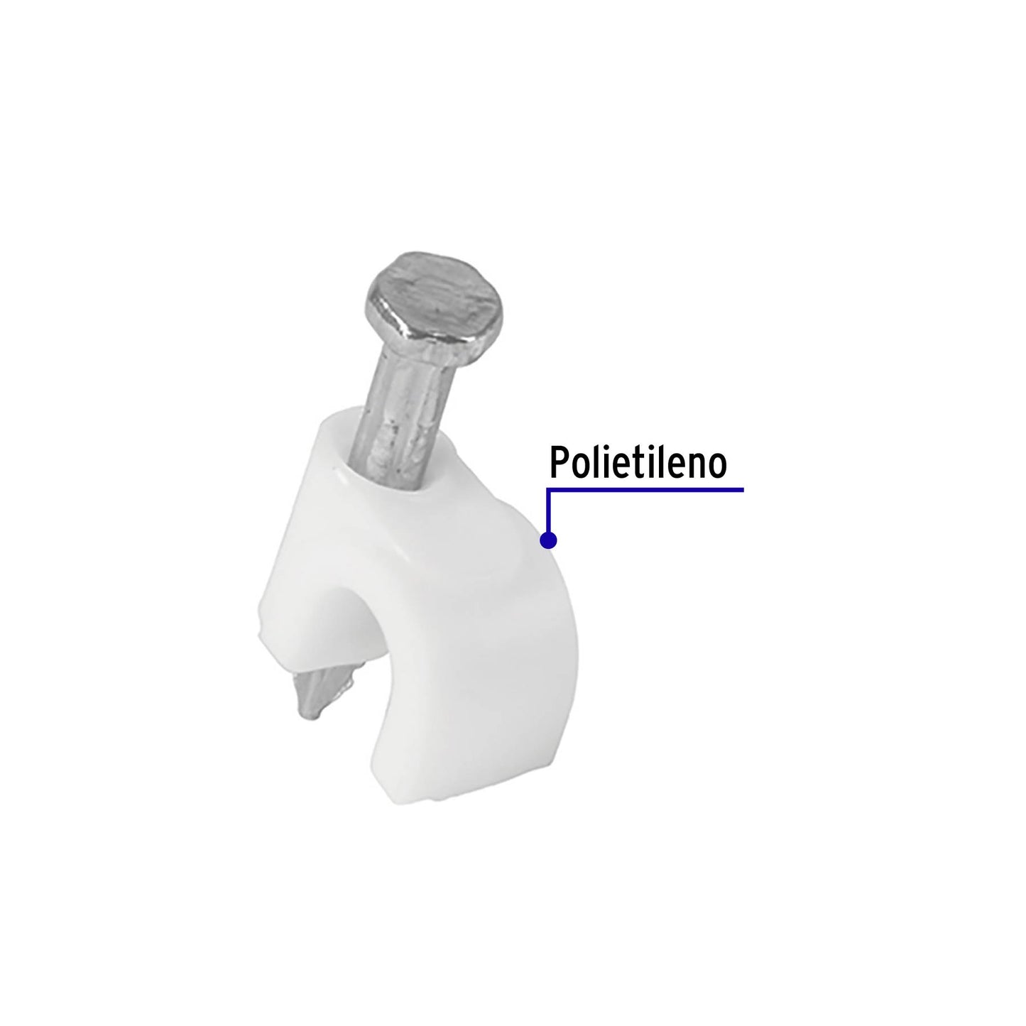 Bolsa con 20 grapas blancas para cable redondo