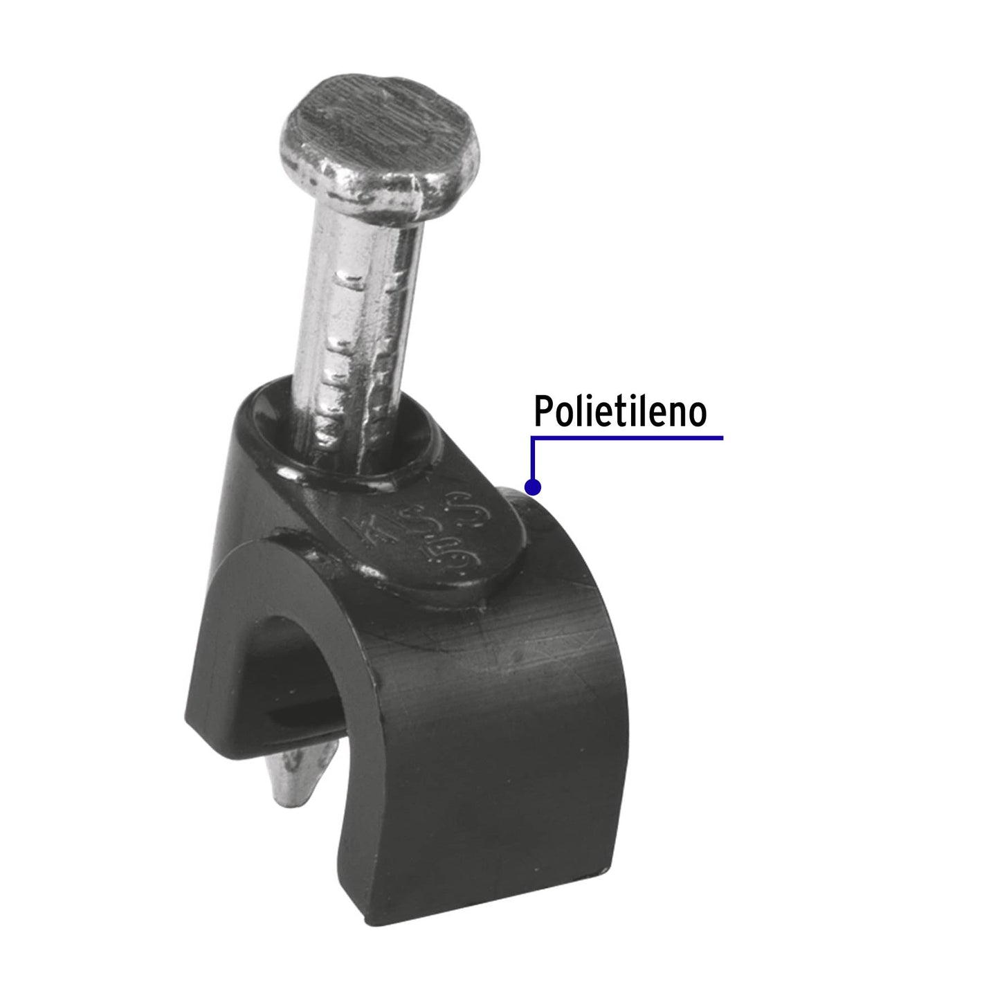 Bolsa con 20 grapas negras para cable redondo