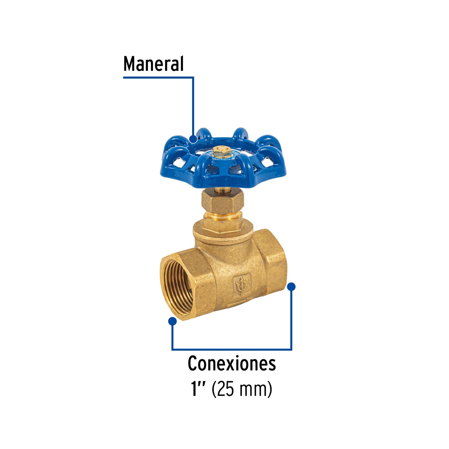 Válvula de globo de latón, roscable de 1", FOSET 49037
