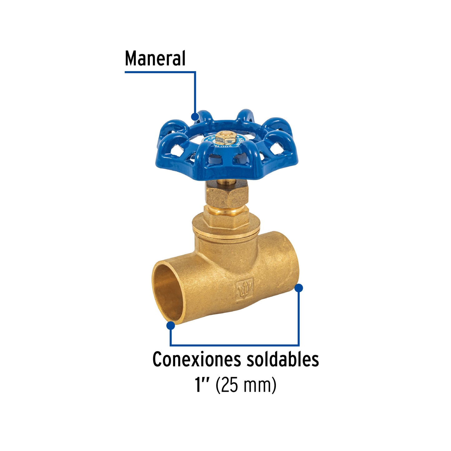 Válvula de globo de latón, soldable de 1", FOSET 49042