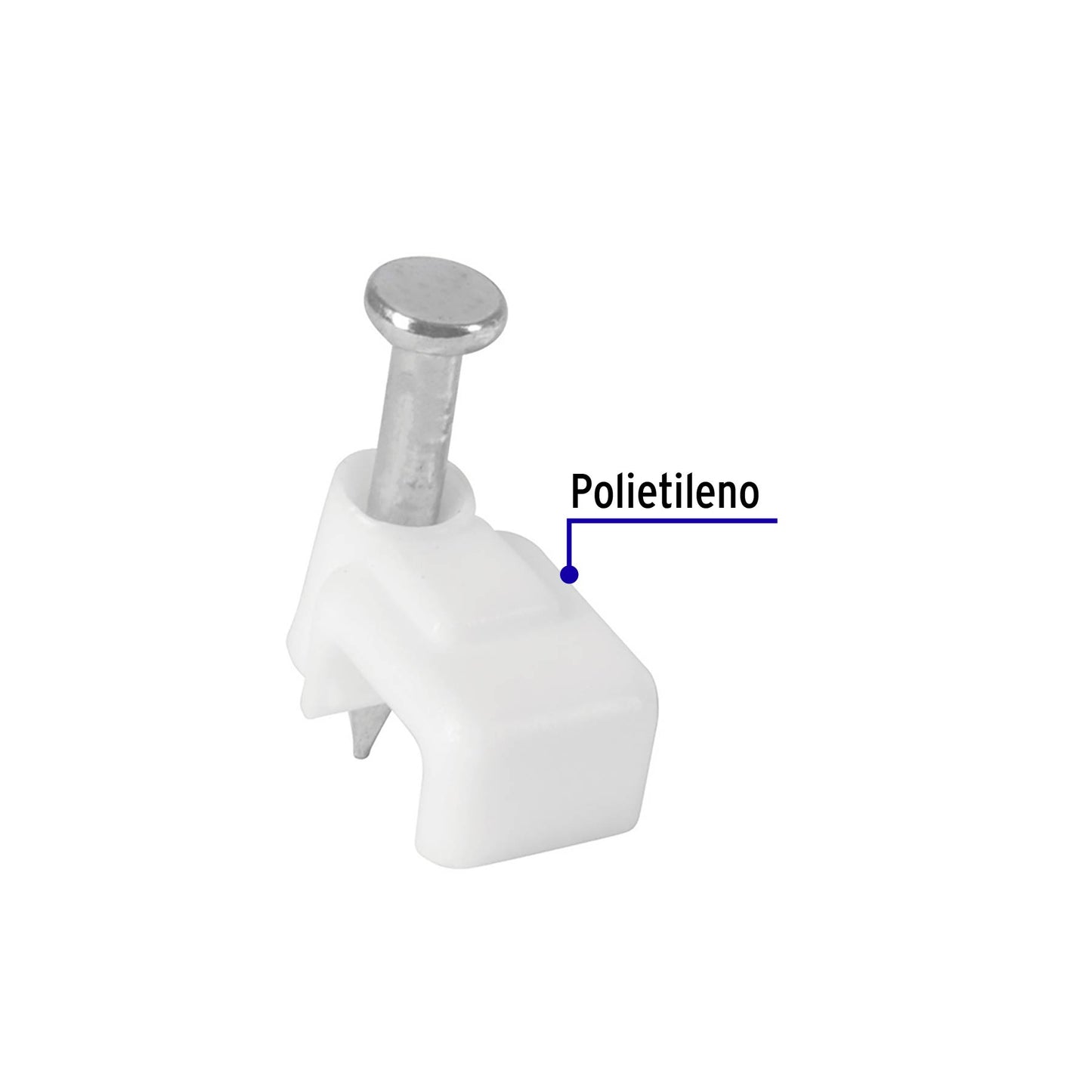 Bolsa con 20 grapas blancas para cable plano