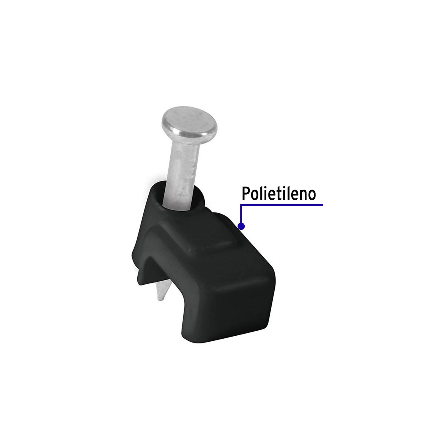 Bolsa con 20 grapas negras para cable plano