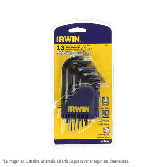 JGO LLAVES HEX 13PCS FRAC LARGA - HIR10754 IRWIN