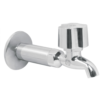 Llave 1/2" para fregadero con niple y chapeton, cromo, BASIC 49105