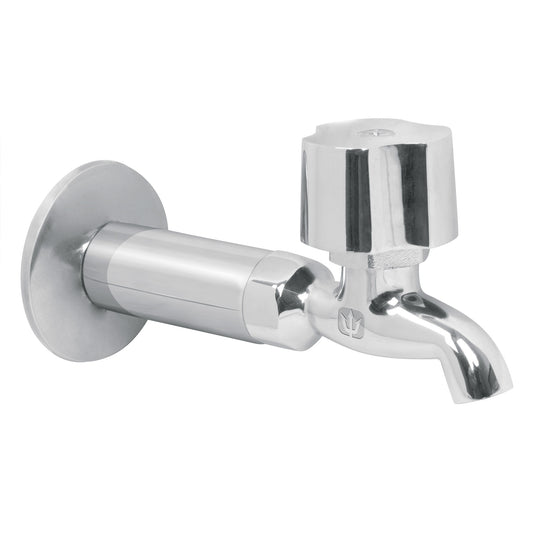 Llave 1/2" para fregadero con niple y chapeton, cromo, BASIC 49105